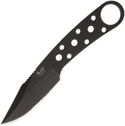 Blackjack Model 155 Black Stainless Fixed Blade Neck Knife W/ Sheath 155BK