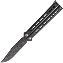 Bear Ops Bear Song VIII Balisong Black Galaxy Damascus Butterfly Knife B800GXLD