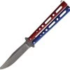 Benchmark Balisong Red & White & Blue Zinc Stainless Clip Point Butterfly Knife 023 -Knives = the best. BM023