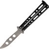 Benchmark Balisong Butterfly TRAINER Black Powder Coated Stonewash Knife 024