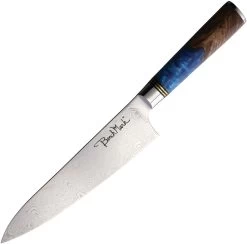Benchmark Chef's Japanese Curly Birch & Resin Damascus Kitchen Knife 122