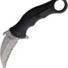 BucknBear Tactical Karambit Linerlock Black G10 Folding Damascus Steel Pocket Knife 1221KFD -Knives = the best. BNB1221KFD