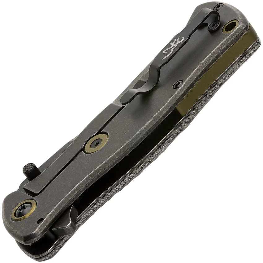 Browning River Stone Framelock A/O Black Sculpted Aluminum Folding D2 Pocket Knife 0468 6 Browning River Stone Framelock A/O Black Sculpted Aluminum Folding D2 Pocket Knife 0468 - Image 4