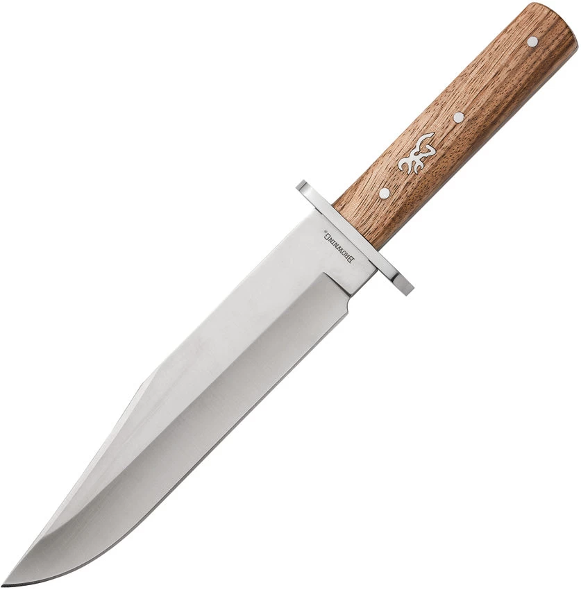 Browning Bowie Brown Wooden Stainless Steel Fixed Blade Knife 0920