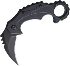 Brous Blades Enforcer Imported Linerlock Blackout Karambit Folding Knife M001b