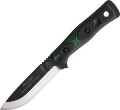 TOPS Fieldcraft BOB Fixed Hunter Blade Green & Black G10 Handle Knife BROSGB -Knives = the best. BROSGB