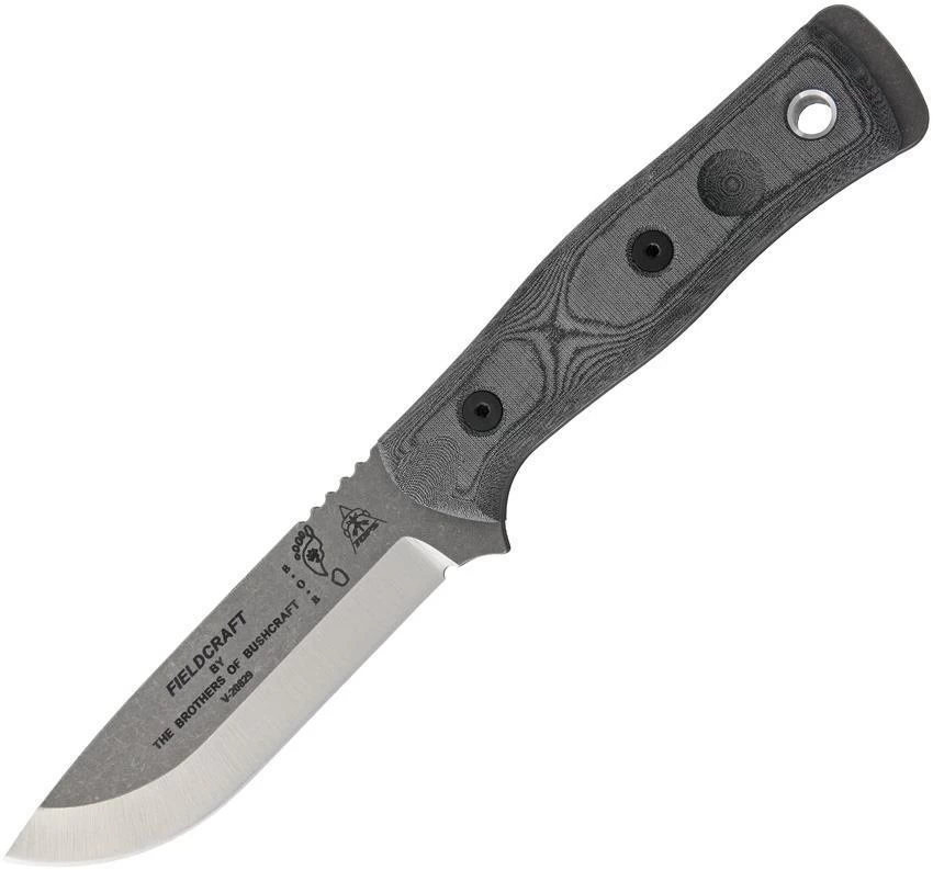 TOPS BOB Hunter Tumble Finish Fixed Blade Gray Canvas Handle Knife BROSTBF02 5 TOPS BOB Hunter Tumble Finish Fixed Blade Gray Canvas Handle Knife BROSTBF02 - Image 3