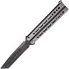 Bear Ops Bear Song VIII Balisong Gray Stainless Damascus Tanto Butterfly Knife 810SSLD -Knives = the best. BS810SSLD