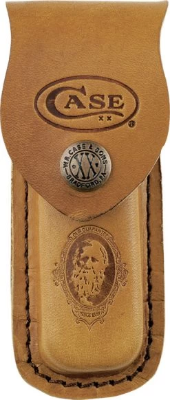 Case XX Brown Leather Sheath Case For Folding Pocket Knife 4.5" 9026