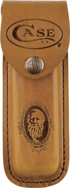 Case XX LG Job Brown Leather Sheath Case For Folding Pocket Knife 5.5" - 9027