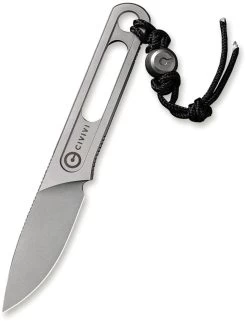 Civivi Minimis Gray 10Cr15CoMoV Fixed Blade Neck Knife W/ Kydex Sheath 200262