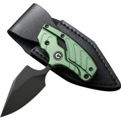 Civivi Typhoeus Folding Push Dagger Knife Green Aluminum 14C28N Blade W/ Sheath 210364 -Knives = the best. CIVC210364 add 04