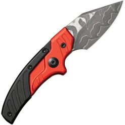 Civivi Typhoeus Folding Push Dagger Knife Black & Red Aluminum Damascus Blade W/ Sheath 21036DS1 -Knives = the best. CIVC21036DS1 add 06