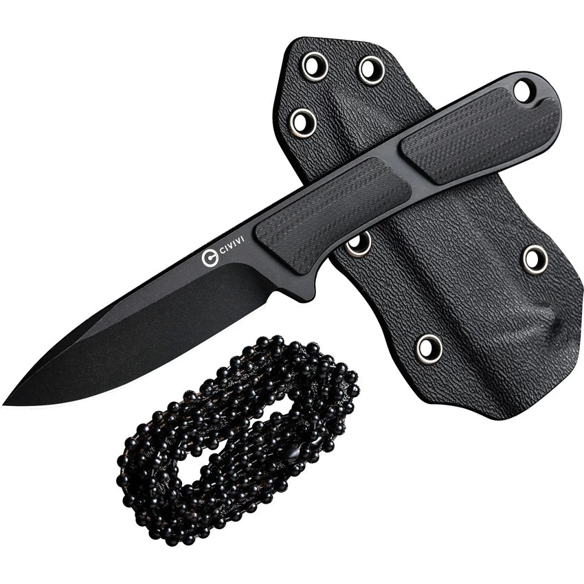 Civivi Mini Elementum Black G10 Nitro-V Drop Point Fixed Blade Neck Knife 230101 6 Civivi Mini Elementum Black G10 Nitro-V Drop Point Fixed Blade Neck Knife 230101 - Image 4