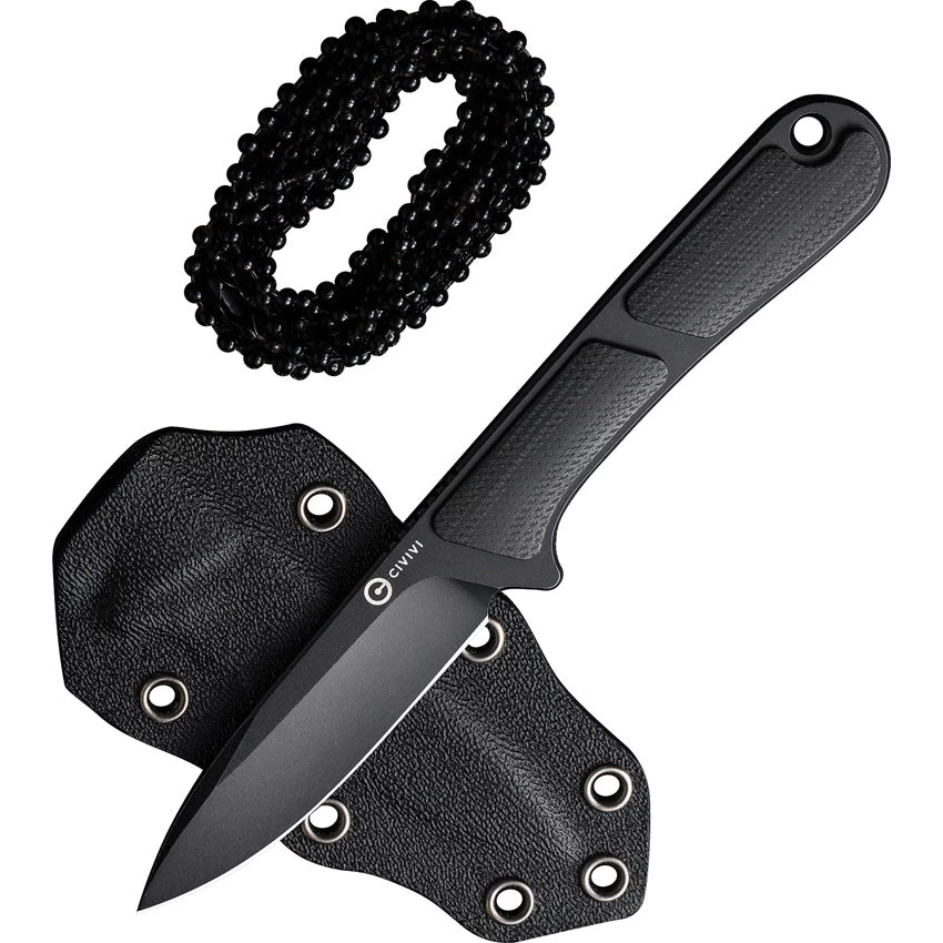 Civivi Mini Elementum Black G10 Nitro-V Drop Point Fixed Blade Neck Knife 230101 7 Civivi Mini Elementum Black G10 Nitro-V Drop Point Fixed Blade Neck Knife 230101 - Image 5