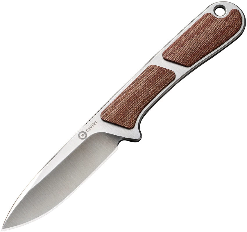 Civivi Mini Elementum Brown Linen Micarta Nitro-V Fixed Blade Neck Knife 230102 3 Civivi Mini Elementum Brown Linen Micarta Nitro-V Fixed Blade Neck Knife 230102