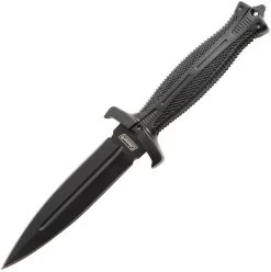 Coleman Black Double Edge Stainless Fixed Blade Neck Knife W/Sheath N2012