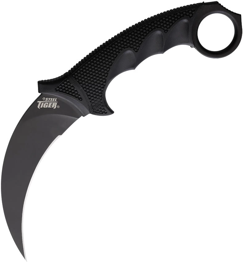 Cold Steel Karambit Steel Tiger Fixed Blade Knife Black Griv-Ex AUS-8A 49KSTBKBK 3 Cold Steel Karambit Steel Tiger Fixed Blade Knife Black Griv-Ex AUS-8A 49KSTBKBK