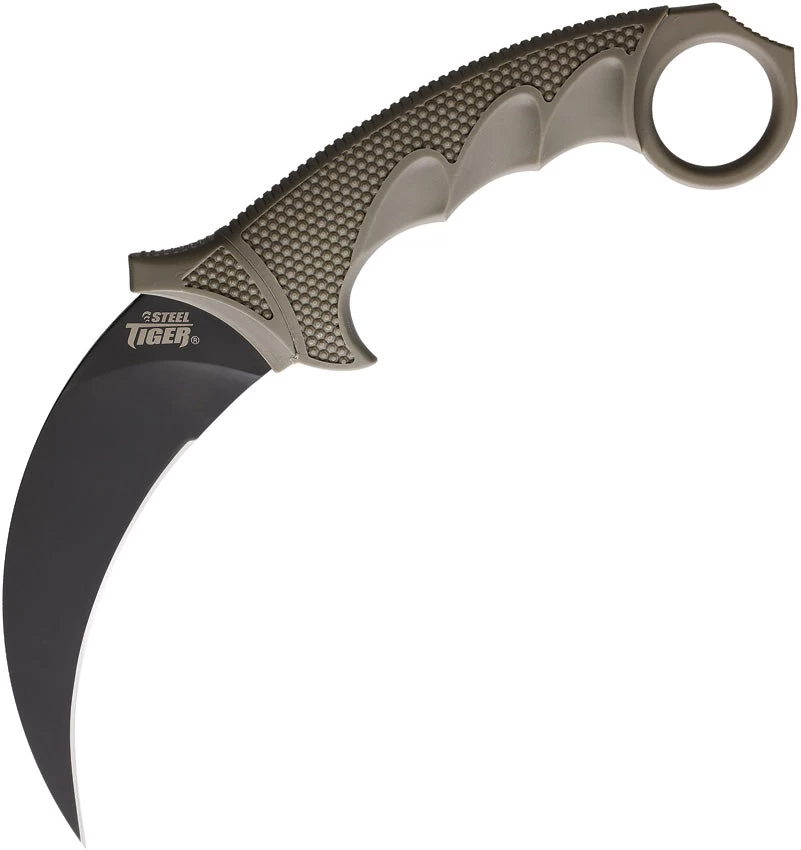 Cold Steel Karambit Steel Tiger Fixed Blade Knife Dark Earth AUS-8A 49KSTDEBK 3 Cold Steel Karambit Steel Tiger Fixed Blade Knife Dark Earth AUS-8A 49KSTDEBK
