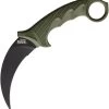 Cold Steel Karambit Steel Tiger Fixed Blade Knife OD Green AUS-8A 49KSTODBK
