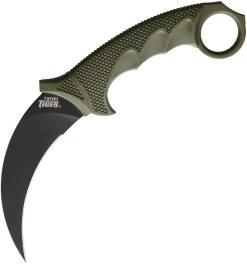 Cold Steel Karambit Steel Tiger Fixed Blade Knife OD Green AUS-8A 49KSTODBK