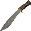 Damascus 14.75" Braided Wood Bowie Knife + Leather Sheath 1235 -Knives = the best. DM1235