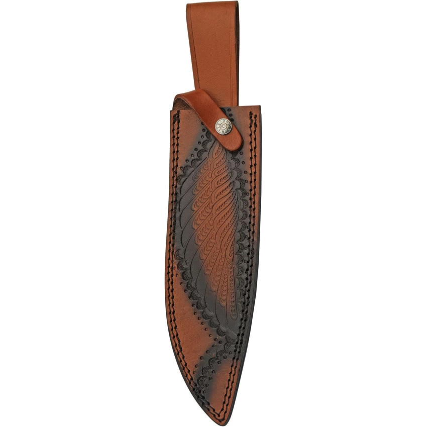 Damascus 14.75" Braided Wood Bowie Knife + Leather Sheath 1235 4 Damascus 14.75" Braided Wood Bowie Knife + Leather Sheath 1235 - Image 2