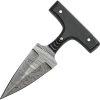 Damascus Black Micarta Double Edge Push Dagger W/ Leather Belt Sheath 1317BK