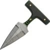 Damascus Green & Black Micarta Double Edge Push Dagger W/ Leather Sheath 1317GN -Knives = the best. DM1317GN