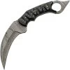 Damascus Karambit Fixed Blade Knife Black Micarta Damascus Drop Point Blade 1318 -Knives = the best. DM1318