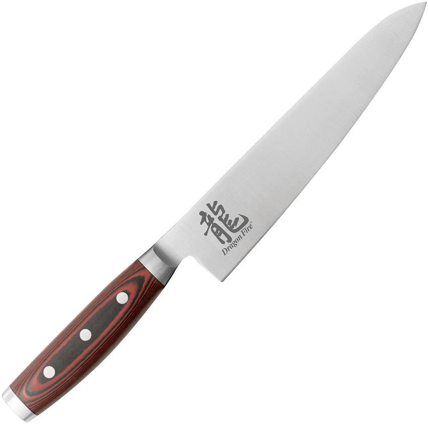 Dragon Apogee Dragon Fire Chefs Red Micarta BD1 Steel Kitchen Knife 00811 3 Dragon Apogee Dragon Fire Chefs Red Micarta BD1 Steel Kitchen Knife 00811