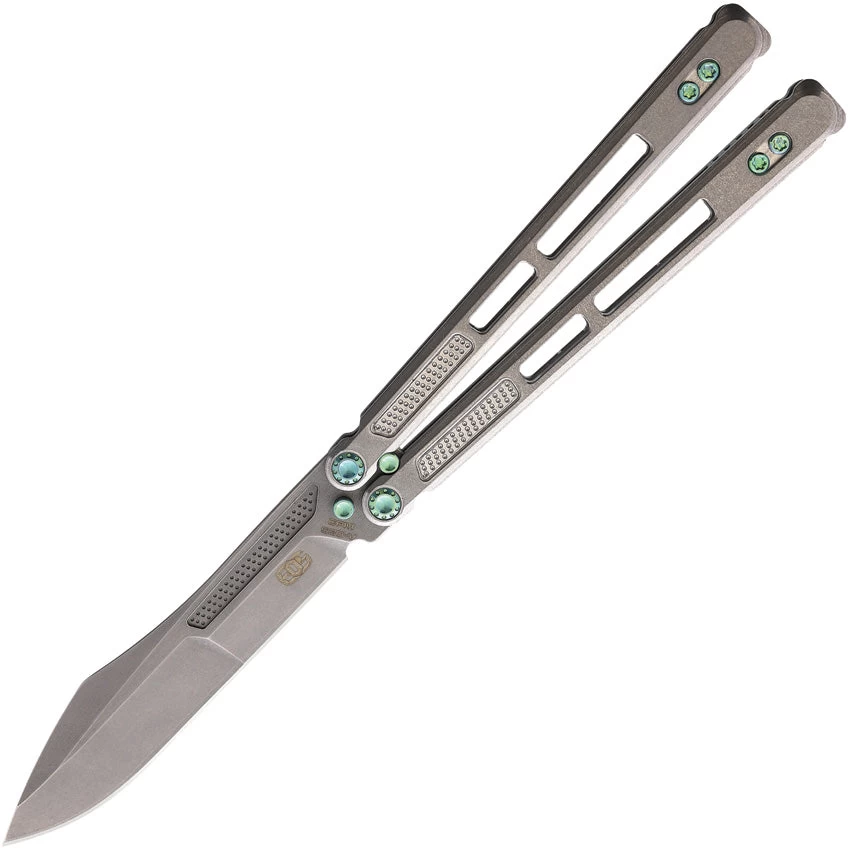 EOS Trident Balisong Stonewash Green Knife (Butterfly) 103 3 EOS Trident Balisong Stonewash Green Knife (Butterfly) 103