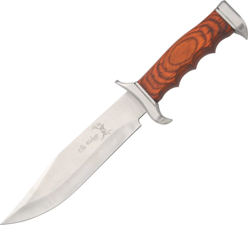 Elk Ridge Hunting Bowie 12.5" Knife W/ Wood Handle - 012 3 Elk Ridge Hunting Bowie 12.5" Knife W/ Wood Handle - 012