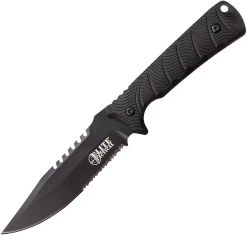 Elite Tactical Bowie Black Synthetic Stainless Steel Fixed Blade Knife FIX005BKS