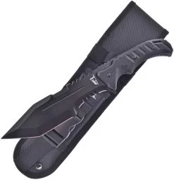Frost Cutlery Bowie Black G10 Handle Black Stainless Steel Knife 025BG10