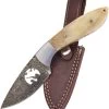 Frost Cutlery Damascus Duck Bowie White Bone Handle Stainless Knife 991WSBDK -Knives = the best. FCW991WSBDK