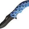 Frost Cutlery Matrix Linerlock A/O Blue/Silver Aluminum Folding Knife C60BL 2 Frost Cutlery Matrix Linerlock A/O Blue/Silver Aluminum Folding Knife C60BL -Knives = the best. FFC60BL