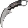 FH Knives Damascus Karambit Black Pakkawood Fixed Blade Knife KMBT002 -Knives = the best. FHKKMBT002