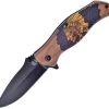 Frost Cutlery Native American Linerlock A/O Pakkawood Folding Pocket Knife C04IN -Knives = the best. FOC04IN
