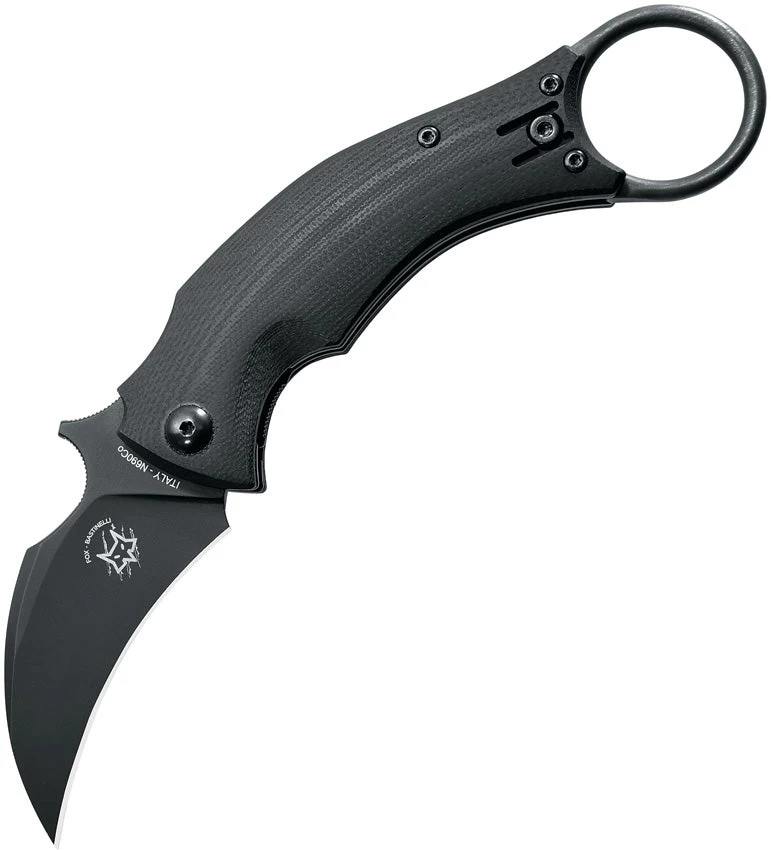 Fox Bastinelli BlackBird Linerlock Folding Karambit Knife 591bk 3 Fox Bastinelli BlackBird Linerlock Folding Karambit Knife 591bk