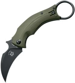 Fox Bastinelli BlackBird Linerlock Folding Karambit Knife 591od
