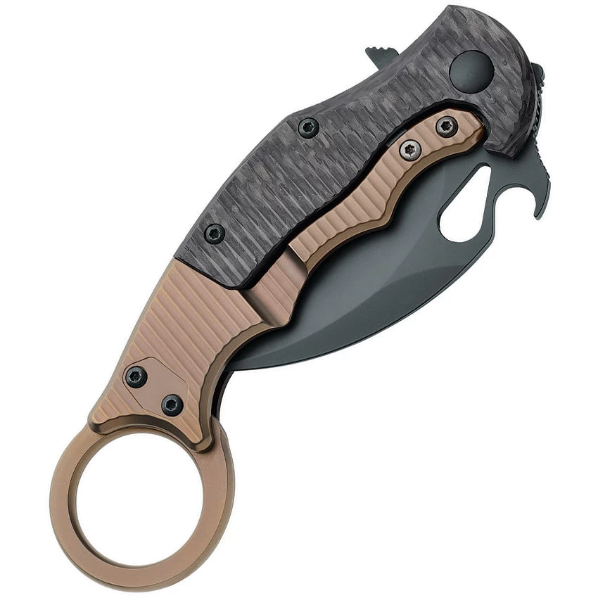 Fox Karambit Framelock Black & Tan G10 Folding Stainless Pocket Knife 599TIC 4 Fox Karambit Framelock Black & Tan G10 Folding Stainless Pocket Knife 599TIC - Image 2