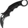Fox Karambit Linerlock Black Smooth G10 Folding Bohler N690 Pocket Knife 599XTS