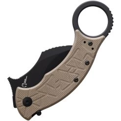Fox Tribal K Karambit Linerlock Tan G10 Folding Bohler N690 Pocket Knife 802CT -Knives = the best. FOX802CT add 01