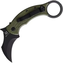 Fox Tribal K Karambit Linerlock Green G10 Folding Bohler M390 Pocket Knife 802OD