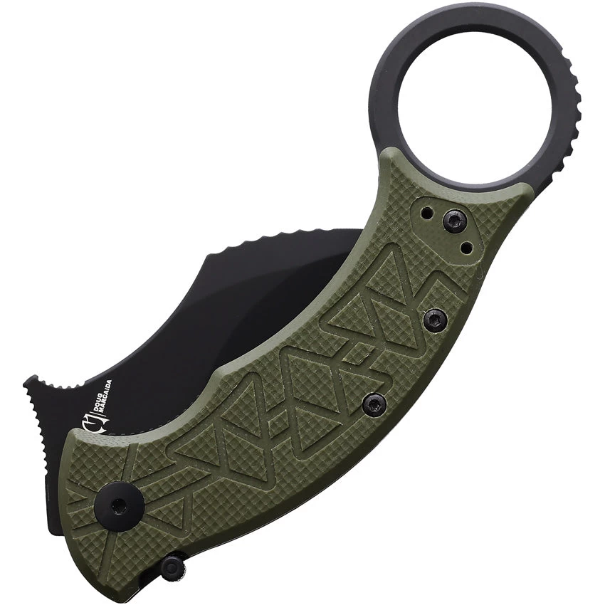 Fox Tribal K Karambit Linerlock Green G10 Folding Bohler M390 Pocket Knife 802OD 4 Fox Tribal K Karambit Linerlock Green G10 Folding Bohler M390 Pocket Knife 802OD - Image 2