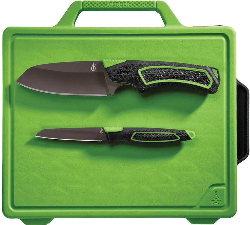 Gerber Freescape Camp Kitchen Knife Set W/ Cutting Board & Sharpener 30001042N 3 Gerber Freescape Camp Kitchen Knife Set W/ Cutting Board & Sharpener 30001042N
