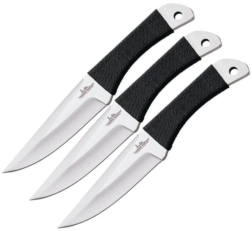 GIL HIBBEN 8.75" Cord Grip 3pc Triple Thrower Knife Set Throwing + Sheath 0947 3 GIL HIBBEN 8.75" Cord Grip 3pc Triple Thrower Knife Set Throwing + Sheath 0947