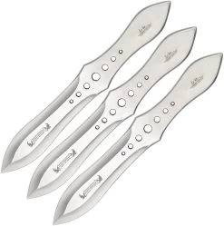 Hibben 3pc Fixed Blade Stainless One Piece Knife Competition Thrower Set 2033