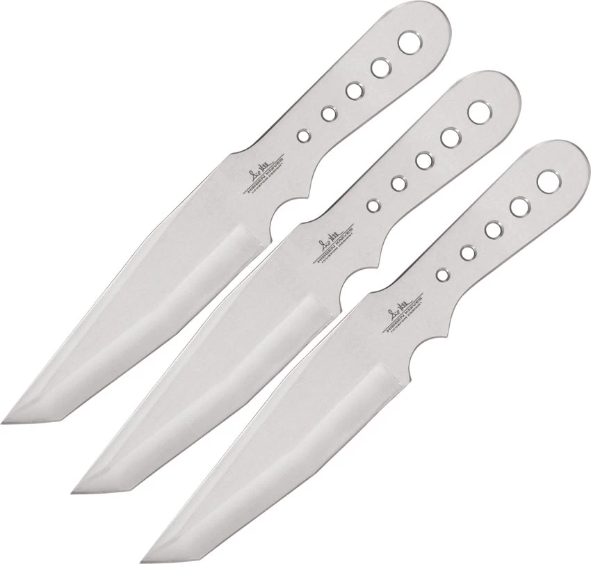 GIL HIBBEN Large Triple Thrower 3pc Set Fixed Blade Throwing Knives With Leather Sheath 5003 3 GIL HIBBEN Large Triple Thrower 3pc Set Fixed Blade Throwing Knives With Leather Sheath 5003